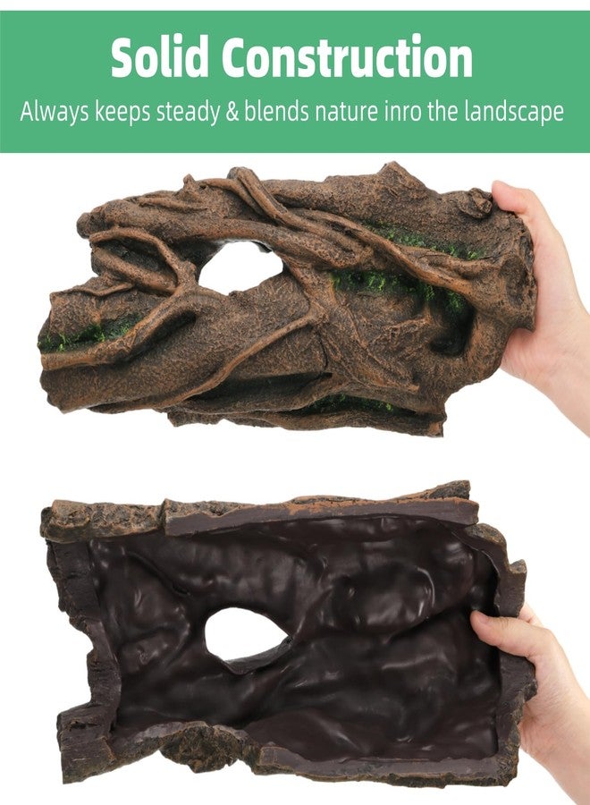 Jowgut Aquarium Resin Bark, Large Hollow Tree Trunk Ornament, Bettas House Cave Terrarium Decor for Lizard, Snake, Reptile, Fish, Amphibians - Image 3
